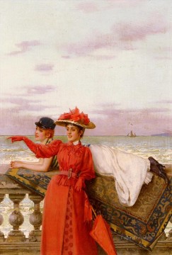  woman Oil Painting - Matteo Looking Out To Sea woman Vittorio Matteo Corcos